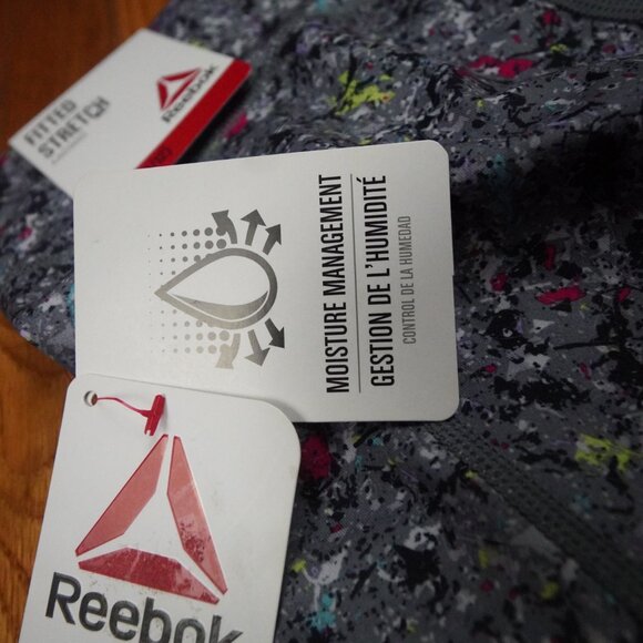 REEBOK Girls Youth 10/12 Athletic Gym Workout Leggings Pants Gray Pink - Picture 4 of 7